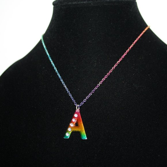 Pretty A rainbow necklace 16-19"